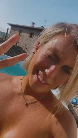 Alodea Goddess <strong>@alodea_goddess</strong> in swimming pool big tits amateur bikini blonde cute porn video