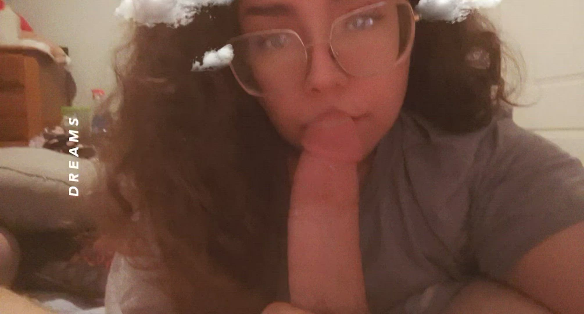 Ambieamm82 <strong>@ambieamm</strong> in cum swallow blowjob glasses porn video