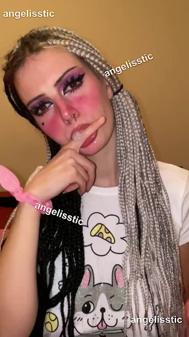 Angelisstic_ <strong>@angelisstic</strong> in tongue fetish face fuck ahegao saliva sloppy spit porn video