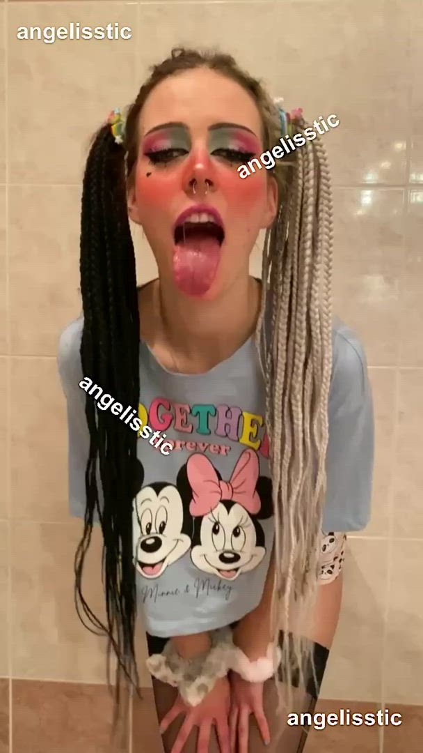 Angelisstic_ <strong>@angelisstic</strong> in tongue fetish ahegao spit porn video