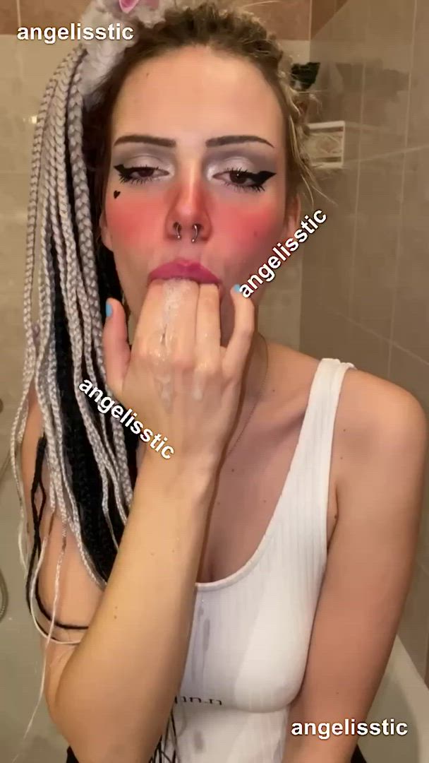 Angelisstic_ <strong>@angelisstic</strong> in tongue fetish fuck throat deepthroat throatpie saliva spit porn video