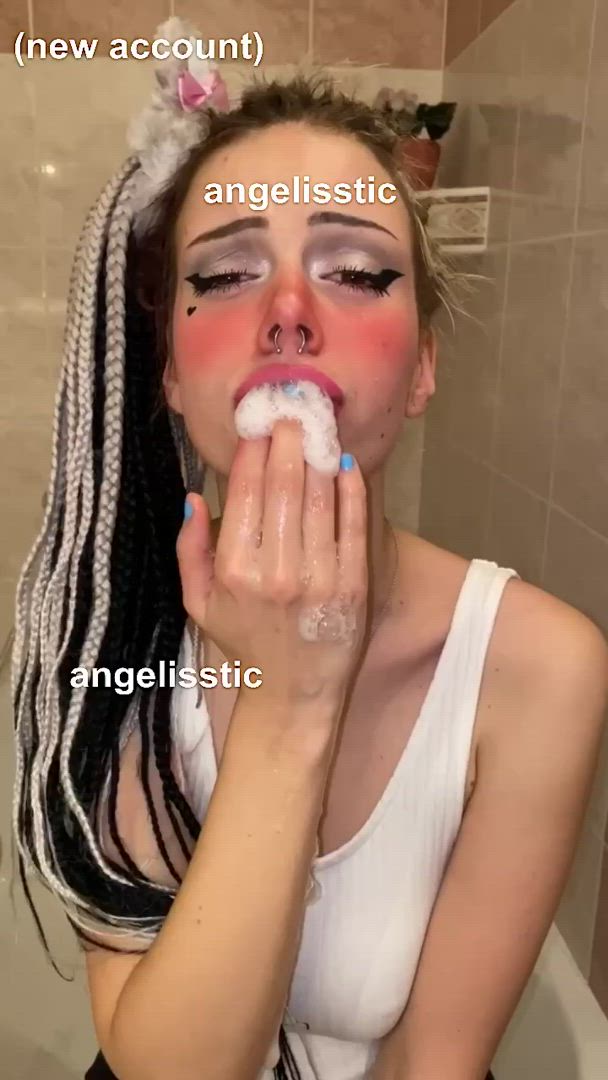 Angelisstic_ <strong>@angelisstic</strong> in fetish tongue long tongue spitroast saliva sloppy porn video