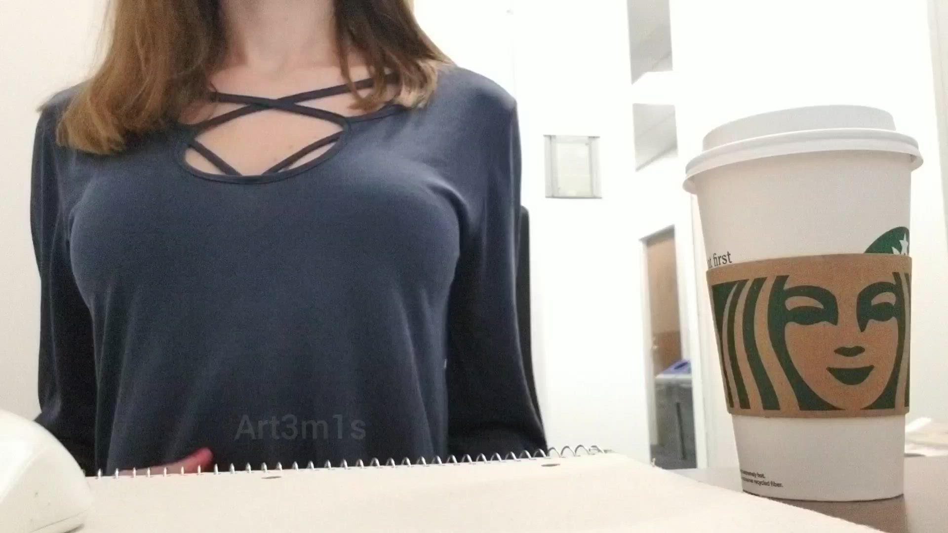 Art3m1ss <strong>@nicolessecret</strong> in bouncing natural tits r/caughtpublic titty drop brunette flashing petite work porn video