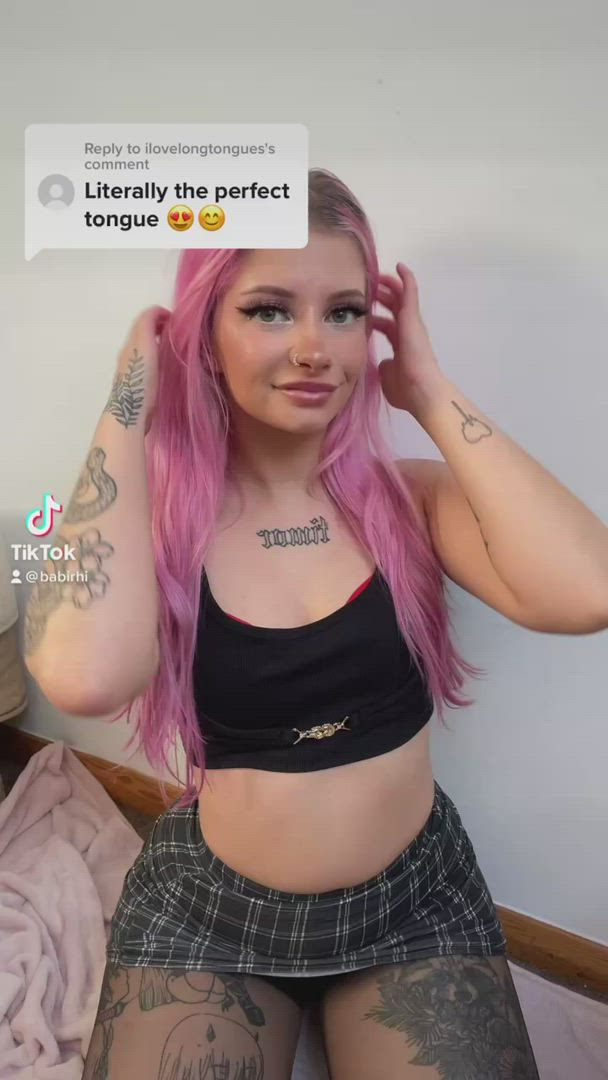 Babi rhi <strong>@babirhi</strong> in tongue fetish cute alt porn video