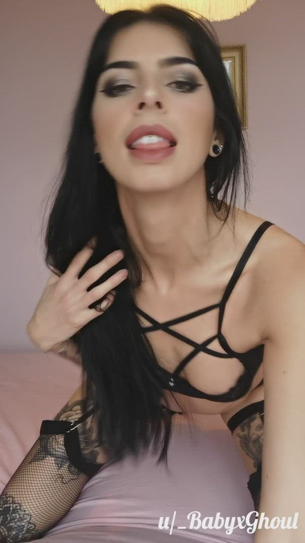 Baby Ghoul <strong>@babyxghoul</strong> in small tits high heels lingerie skinny tattoo goth porn video
