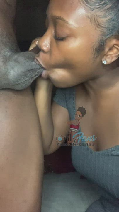 Chocolate Doll ❤️? <strong>@chocolatedoll__</strong> in balls sucking big dick ebony spit bbc porn video