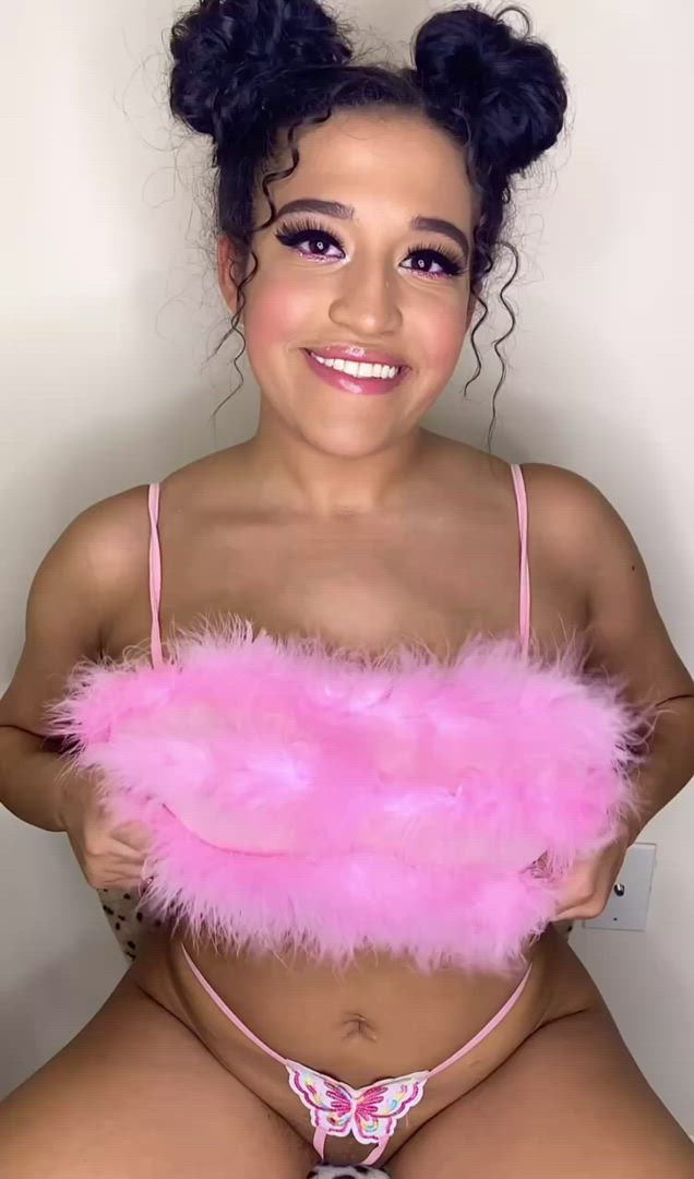 Cumslutmegan <strong>@mixedgirl21</strong> in big bouncing tits curly hair titty drop boobs ebony thick porn video