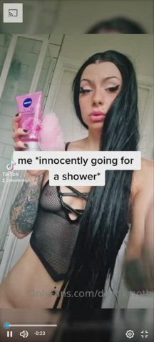 Deadxmoth  <strong>@deadxmoth</strong> in masturbating small tits shower porn video
