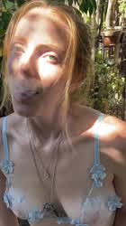 Gigi Lovely <strong>@lovelylittlegigi</strong> in natural tits blue eyes long hair freckles lingerie redhead smoking porn video