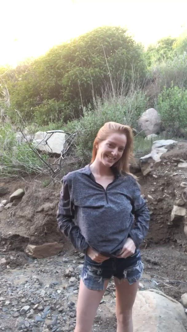 Gigi Lovely <strong>@lovelylittlegigi</strong> in titty drop blue eyes outdoor redhead beach solo porn video