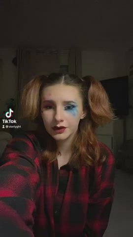 GrungeSlxt <strong>@miiasma_x</strong> in bored and ignored harley quinn lipstick onlyfans sensual solo porn video