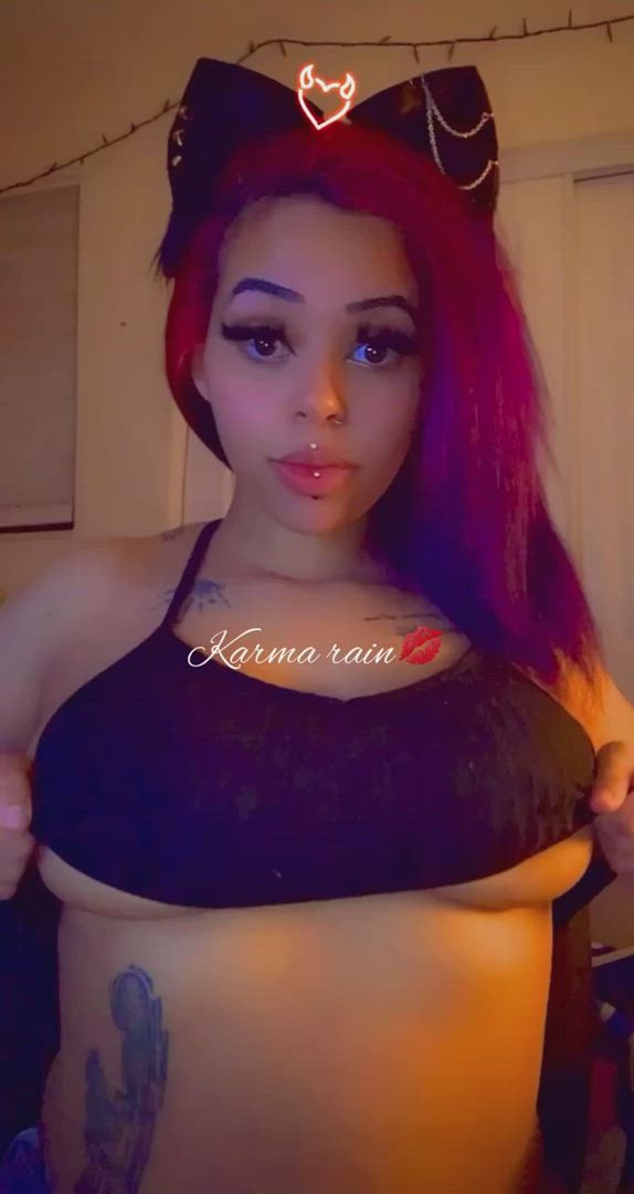 Karma rain? <strong>@ouijababyy666</strong> in big natural tits ebony goth porn video