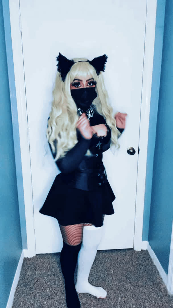 Kingkimoi <strong>@kingkimoi</strong> in tits bouncing thigh highs r/catgirls cosplay costume blonde egirl porn video