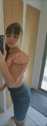 Littleleah <strong>@littleleah100</strong> in long hair brunette ass porn video