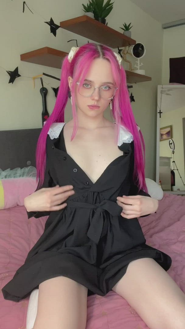 Loliness <strong>@myloliness</strong> in kawaii girl blue eyes glasses tease cute teen porn video