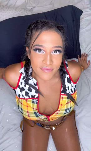 Megan  <strong>@mixedgirl21</strong> in big tits cosplay ebony porn video