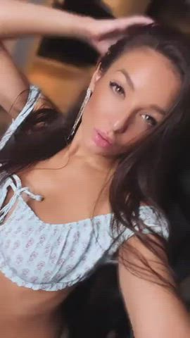 Monika  <strong>@yana_rush</strong> in barely legal green eyes brunette lipstick fitness body porn video