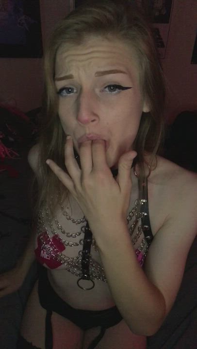 Nat <strong>@cinnamoncyn.69</strong> in tongue fetish ahegao spit porn video