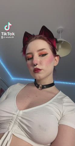 Amysky99 <strong>@amyrenasky</strong> in nipple piercing eye contact pierced goth nude emo porn video