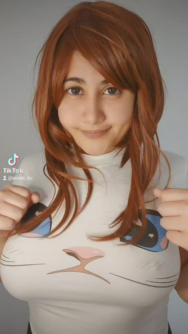 Arumichwan <strong>@arumichwan</strong> in big nipples bouncing boobs porn video