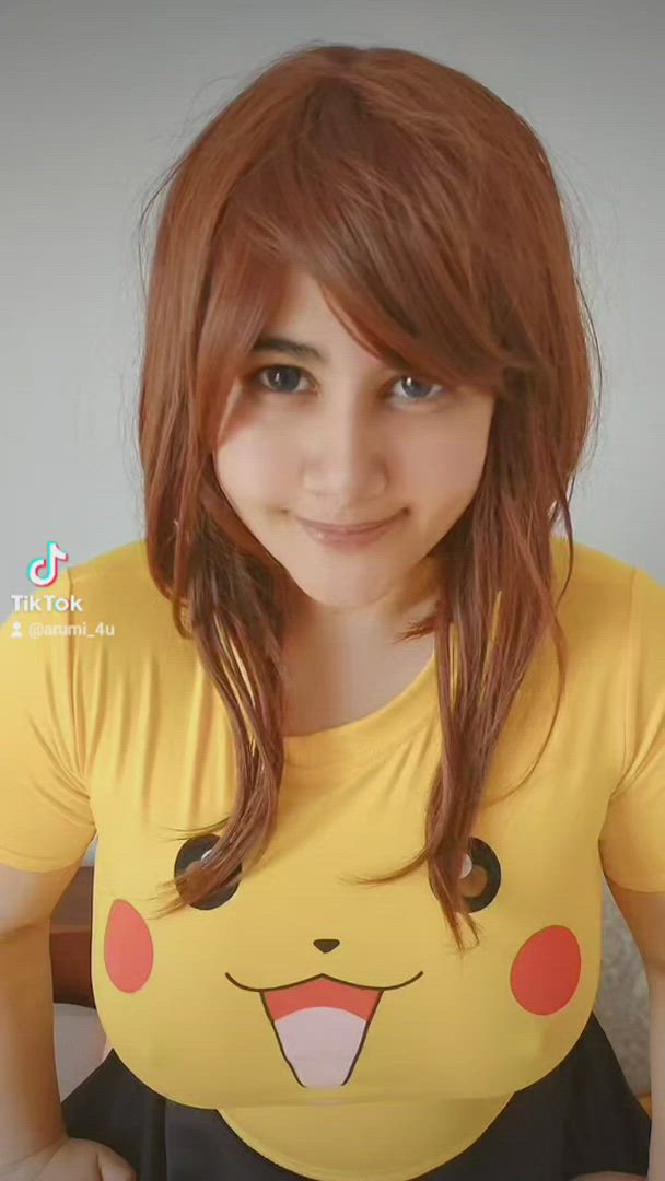 Arumichwan <strong>@arumichwan</strong> in tits bouncing big nipples kawaii girl big tits cosplay tiktok cute teen porn video