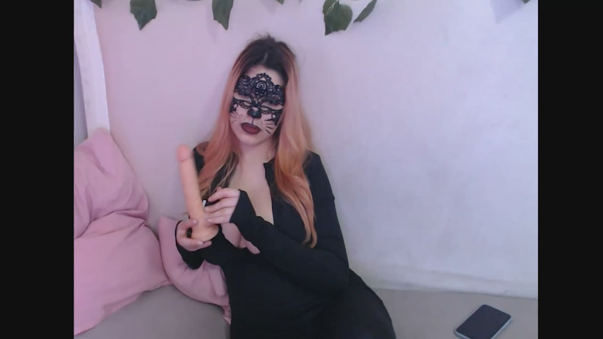 Athelina <strong>@athelina</strong> in huge dildo big tits blowjob cosplay cute mask porn video