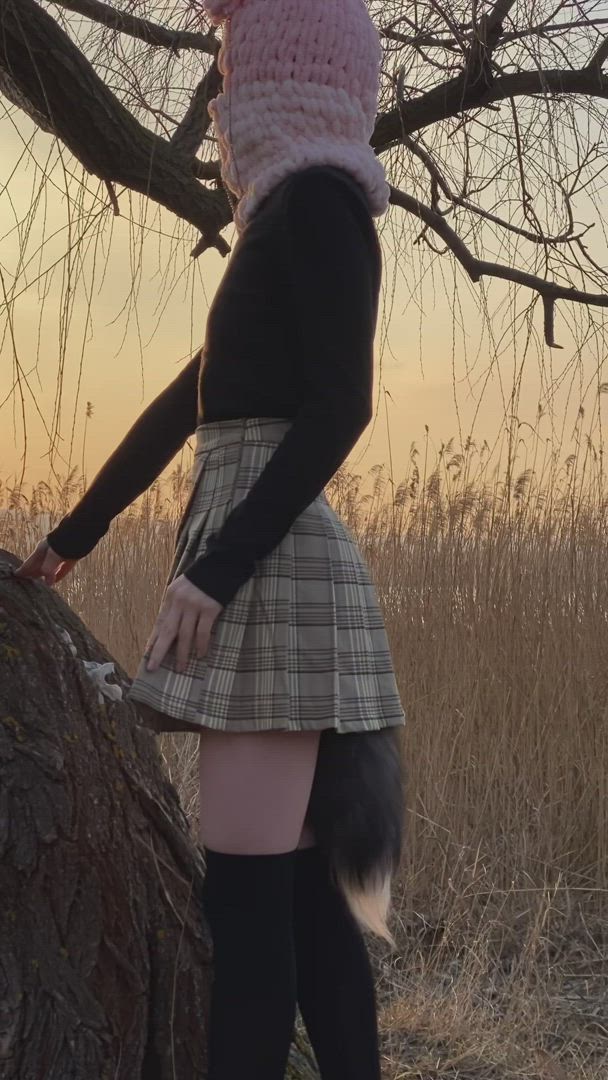 Pantylessmiss <strong>@pantyless_mia</strong> in r/caughtpublic butt tail plug outdoor anal porn video