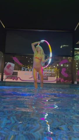 Pixieunrestricted <strong>@pixieunrestricted</strong> in honey birdette swimming pool lingerie dancing fitness blonde porn video