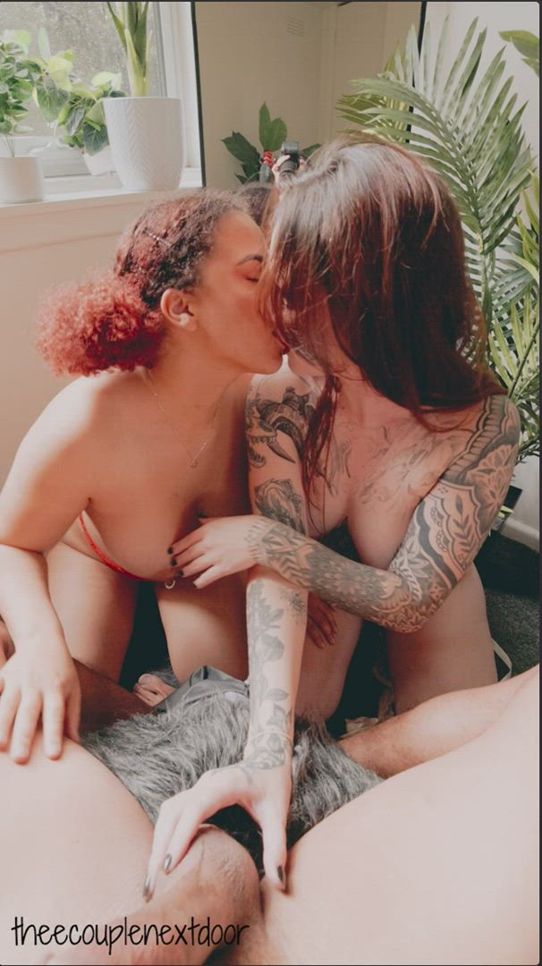 TheeCoupleNextDoor <strong>@theecouplenextdoor</strong> in double blowjob real couple interracial huge tits threesome redhead tattoo ebony porn video
