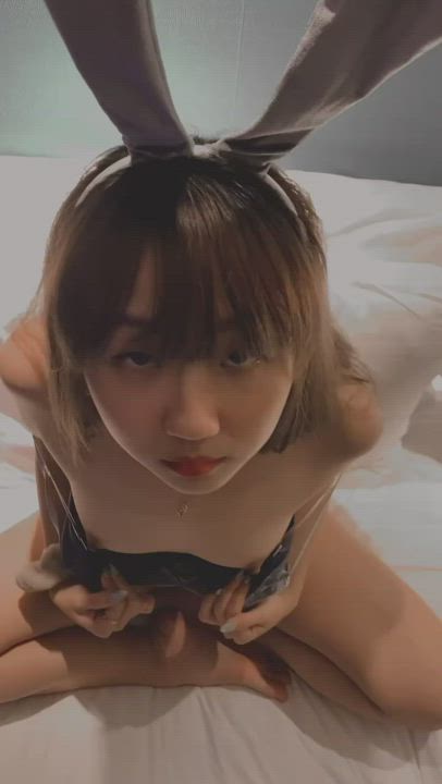 Pocket Bunny <strong>@pocketbunnyy</strong> in small tits asian bunny porn video