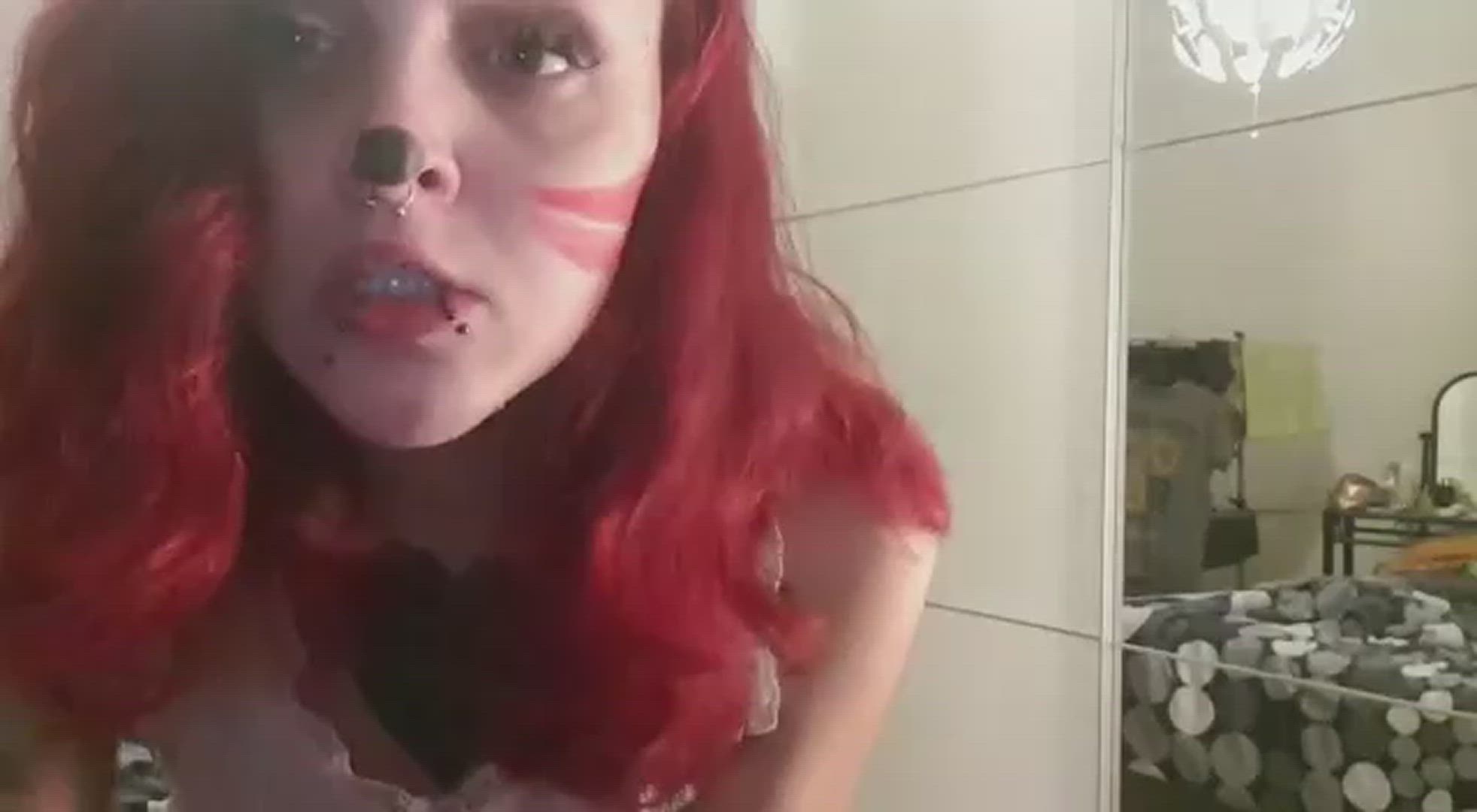 Redhead-66 <strong>@r.e.d.h.e.a.d_66</strong> in tongue fetish cosplay ahegao porn video