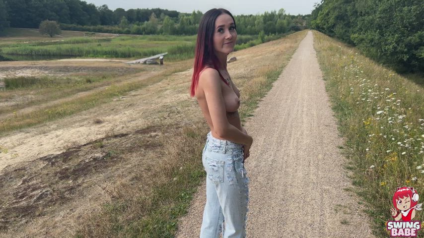 SwingBabe <strong>@swing_babe</strong> in nipple piercing cuckold dildo porn video