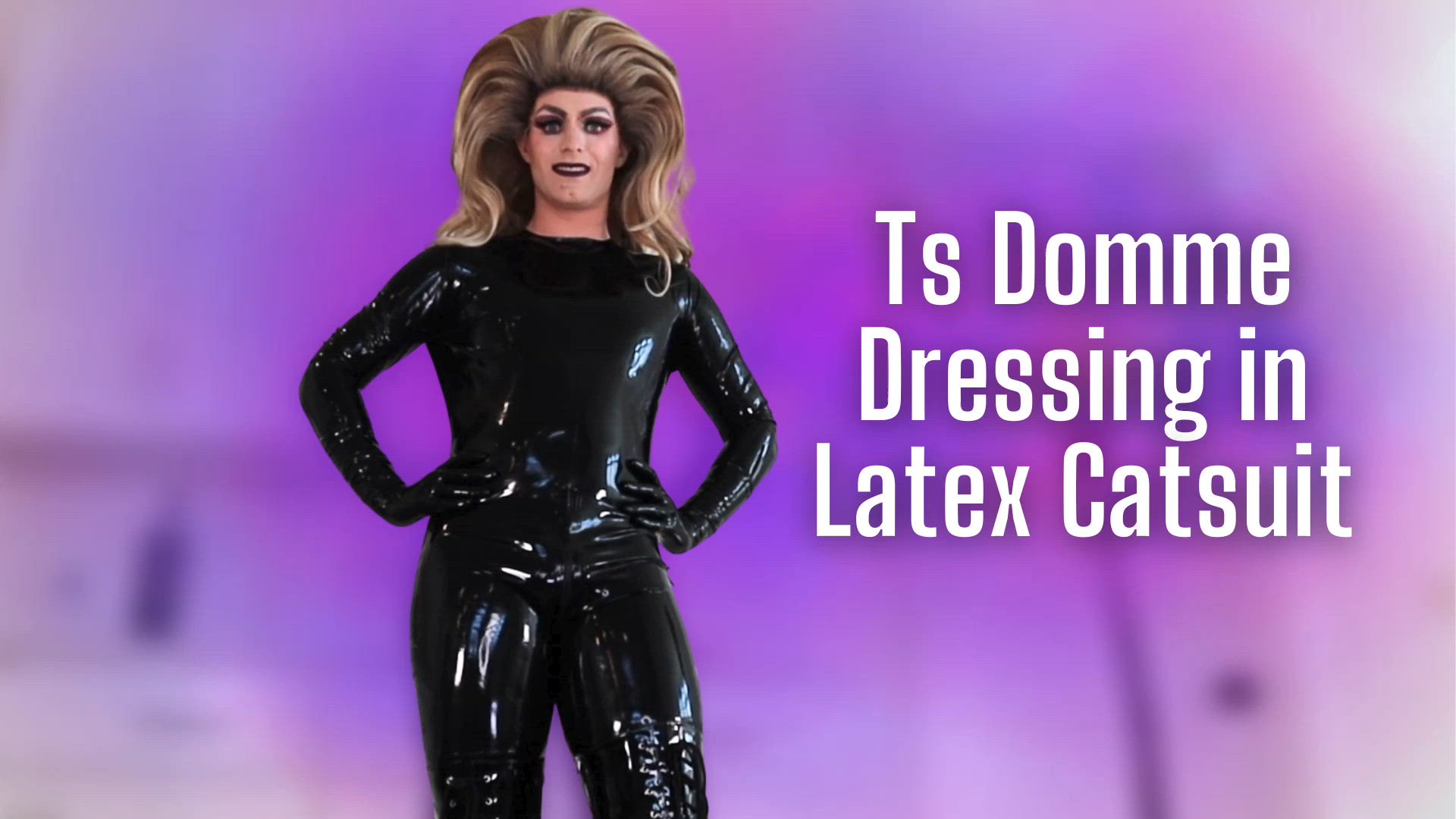 Transfemdomqueen <strong>@transfemdomqueen</strong> in gloves latex catsuit femboy porn video